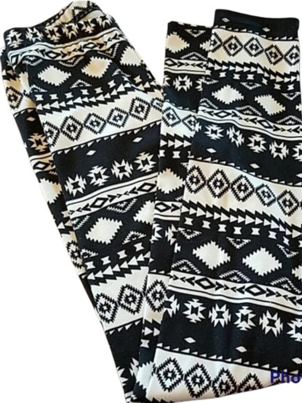 Giddy Up Glamour Leggings Aztec Sz Small Black White